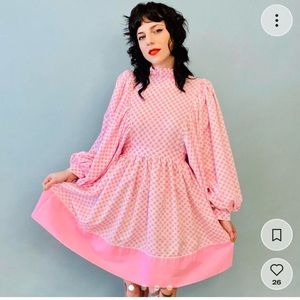 FranklinJay pink balloon sleeve dress